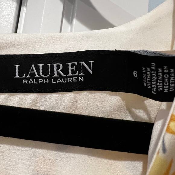 Lauren Ralph Lauren Women's Floral Georgette Flutter-Sleeve Dress Size 6 NWT - Picture 12 of 12